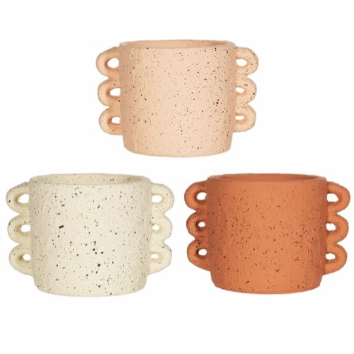 cache pot moderne deco cuisine 3 pots de fleurs en terre cuite couleur tendance