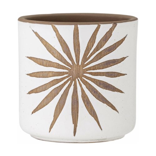 cache pot moderne deco cuisine Pot de fleurs Idris Deco Terracotta blanc