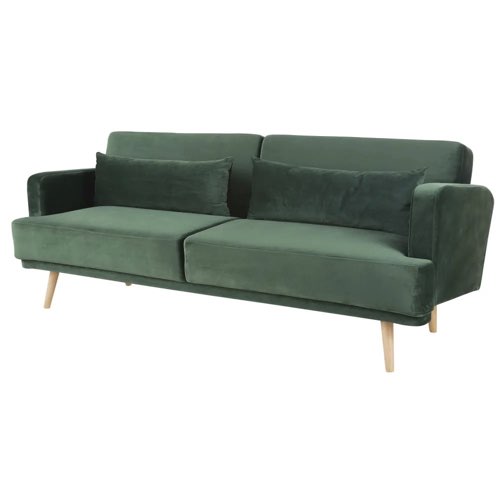 ou trouver deco salon eclectique Canapé clic-clac 3 places en velours vert