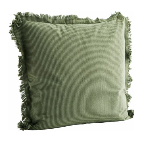 Housse de coussin rayée avec franges Jade- Madam Stoltz style velours