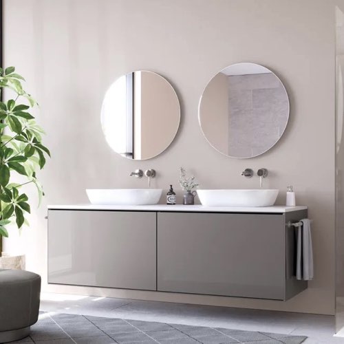ou trouver miroir salle de bain double vasque Miroir Rond Mural, Miroir Salle de Bain Mural, Miroir Rond sans Cadre, diamètre 70 cm