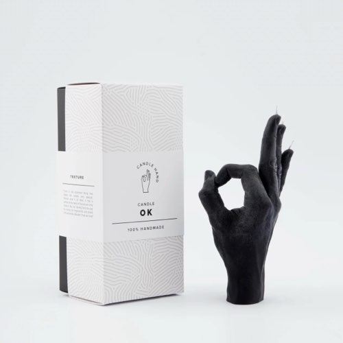 ou trouver objet decoratif a poser Bougie noire Ok - Candle Hand design moderne