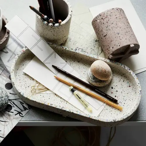 ou trouver objet decoratif a poser Vide-poche en terrazzo blanc M Razzo - Broste Copenhagen