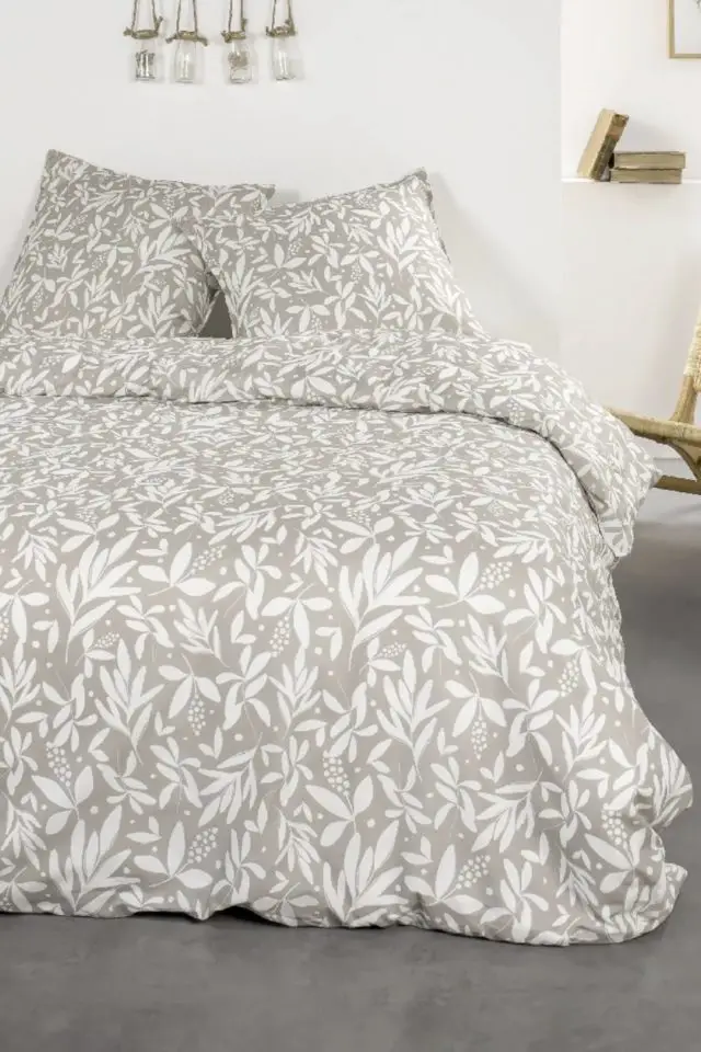 ou trouver parure lit moderne 2 personnes couleur automne Parure de lit 2 personnes imprimé en Coton Beige 240x260 cm