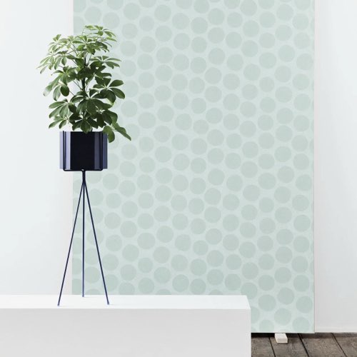 revetement mural design salle a manger Papier peint vert sauge Adalie pois ton sur ton moderne