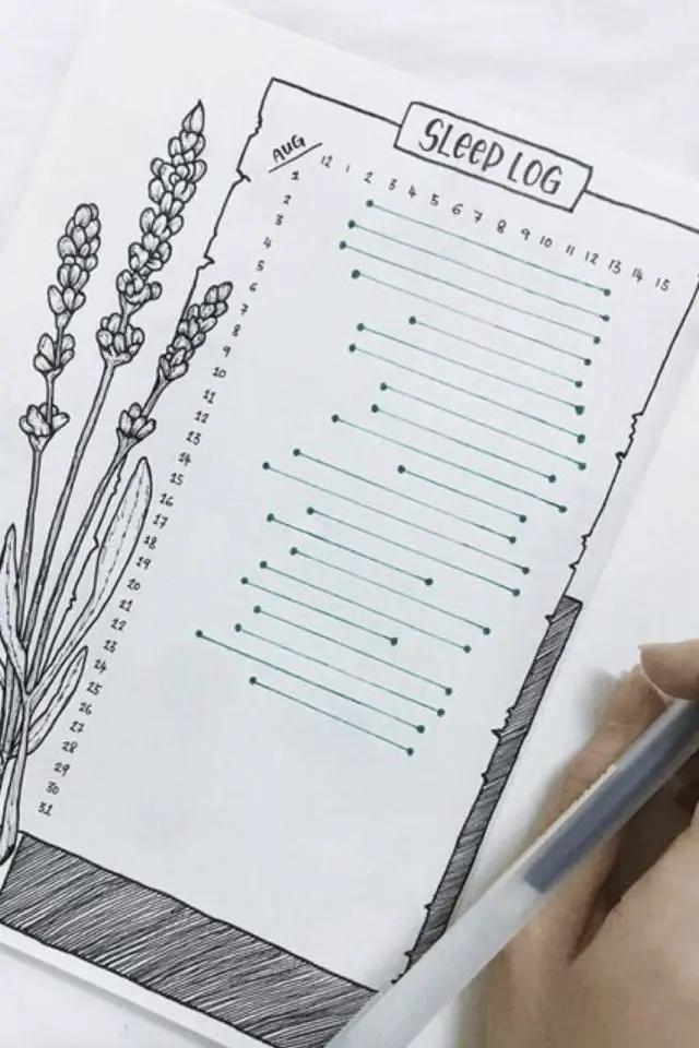 bullet journal trackers a copier sommeil indicateur progression bien être routine