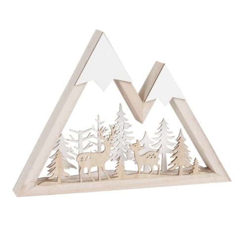 deco a poser noel moderne Décoration forêt enneigée blanche - Lot de 2