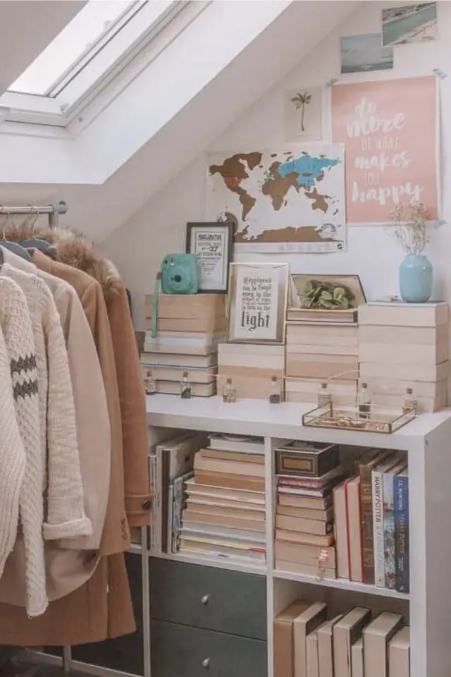 exemple deco petite bibliotheque meuble à casier blanc rangement chambre à coucher