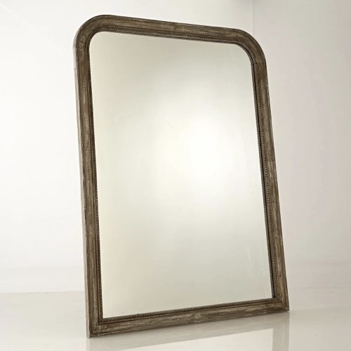 objet deco a poser cheminee Miroir en manguier massif 90x120 cm style ancien effet vieilli