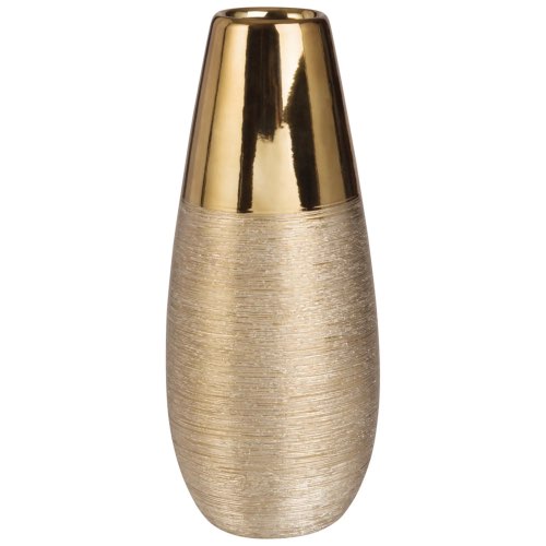 objet decoratif cheminee elegante Vase en céramique dorée H28