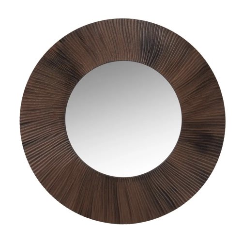 objet decoratif cheminee elegante Miroir sculpté marron D45