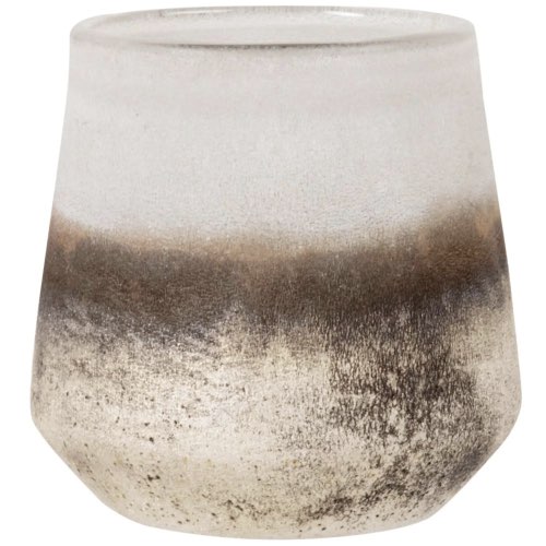 objet decoratif cheminee elegante Photophore en verre argenté dégradé