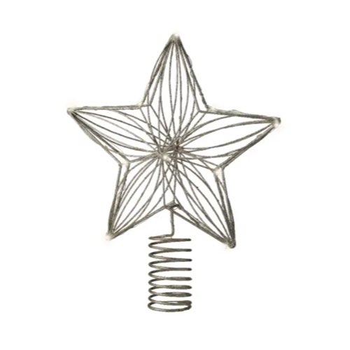 ou acheter deco sapin scandi tendance Cimier étoile pailleté or led blanc chaud