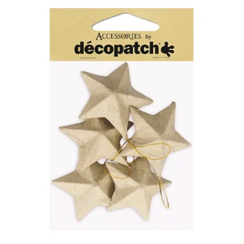 ou acheter deco sapin scandi tendance Lot 5 étoiles kraft 8x8x3cm