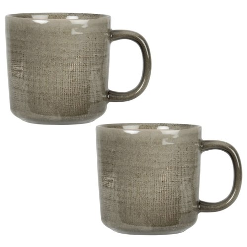 ou trouver deco couleur kaki Mug en grès vert kaki - Lot de 2