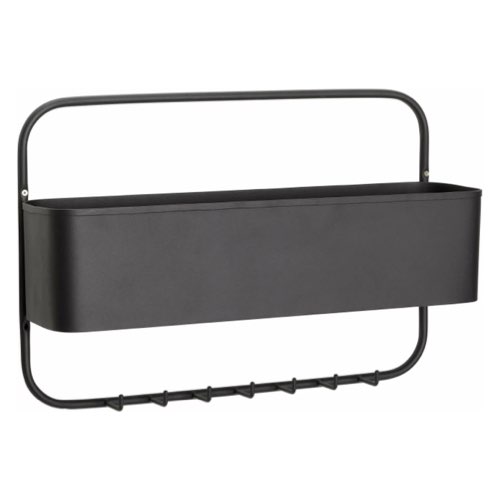 ou trouver porte serviette design salle de bain Porte-peignoir avec rangement en métal noir 