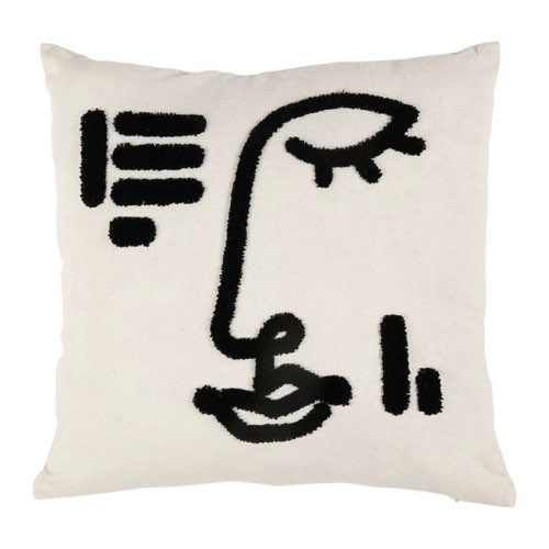 touche artistique deco interieur idees Housse de coussin line art visage