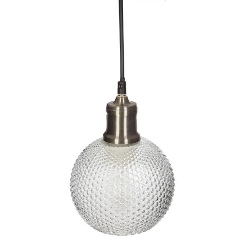 deco en verre maisons du monde Suspension boule verre strié D15cm