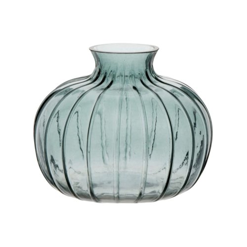 deco en verre maisons du monde Vase en verre strié vert H9