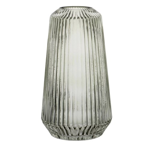 deco en verre maisons du monde Vase en verre strié teinté vert H25