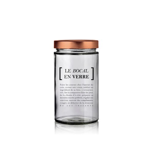 deco en verre maisons du monde cuisine Bocal en verre moderne sérigraphié 720ml