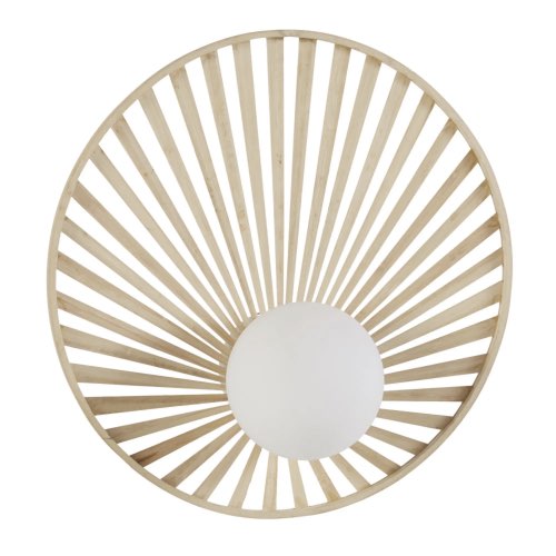 deco en verre maisons du monde Applique en bambou et verre opaline