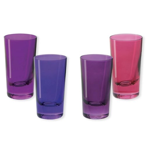 objet decoratif en verre pas cher Verres à shooter en verre rose 6cl - Lot de 4 