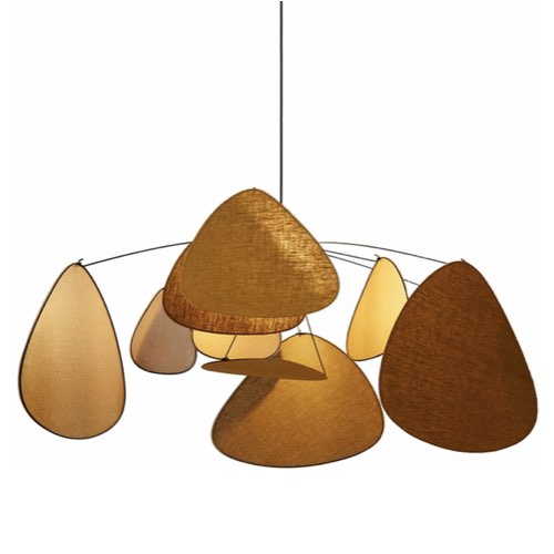 ou trouver objets decoratifs salle a manger moderne Suspension en lin curry et noire Screen