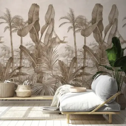 revetement mural tendance leroy merlin Papier peint panoramique safari beige