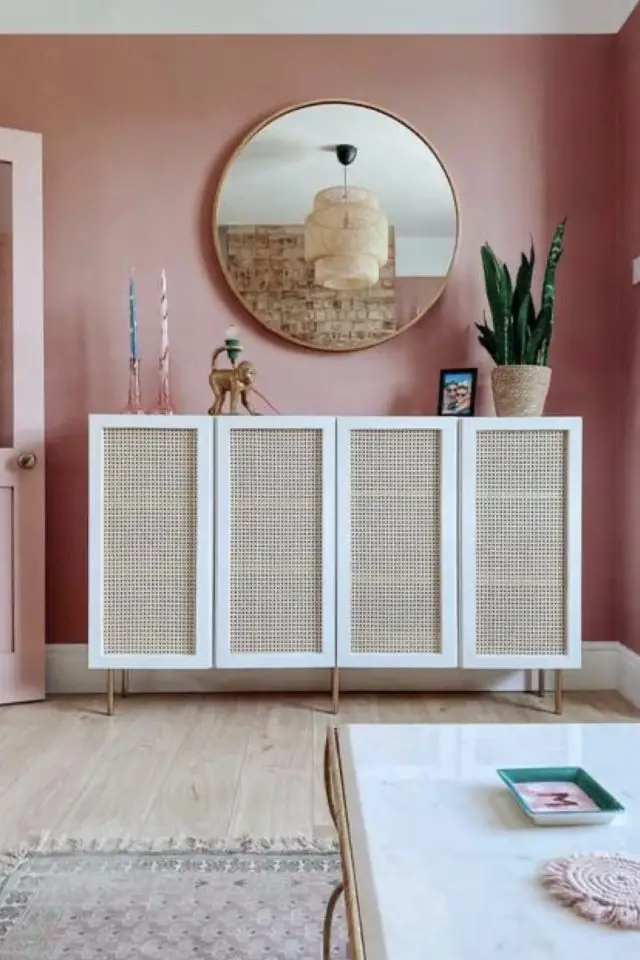 bricolage ikea hack cannage buffet enfilade structure blanche épuré chaleureux