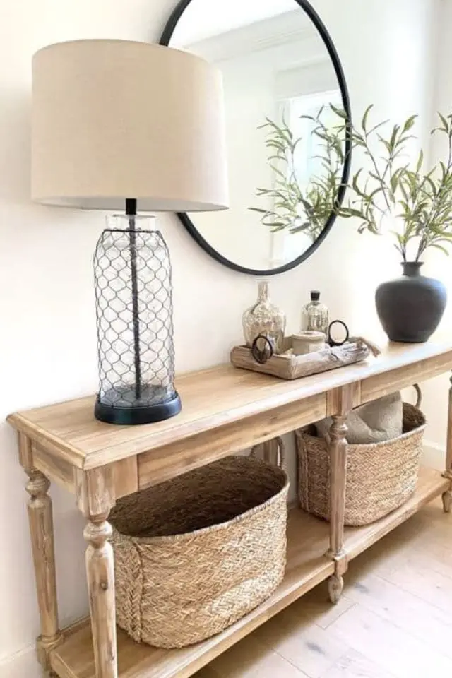 choisir lampe a poser buffet meuble console bois luminaire verre et tissus esprit nature