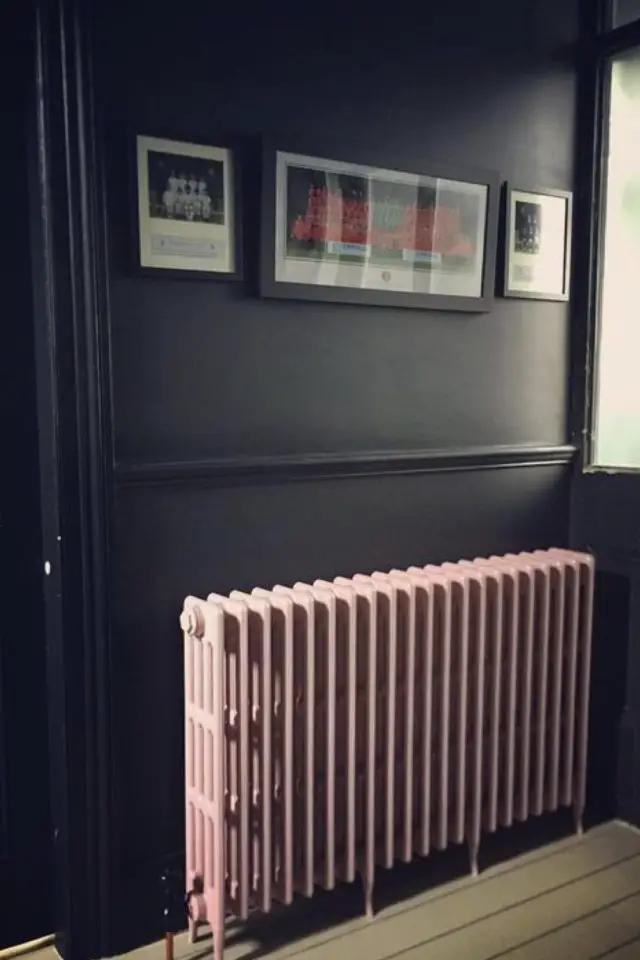 comment peindre radiateur contraste rose et noir esprit boudoir chic