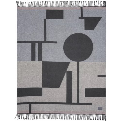 deco et meuble esprit bauhaus Plaid en coton gris Bauhaus 