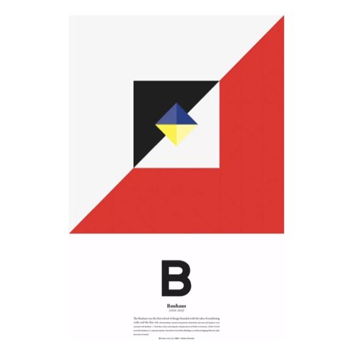deco et meuble esprit bauhaus couleur primaire Affiche B Bauhaus 60x90