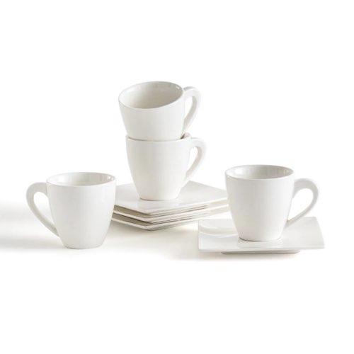 decor table noel chic Lot de 4 tasses expresso et sous-tasses