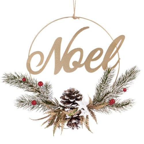 decoration noel maisons du monde Déco de Noël couronne verte, dorée et rouge