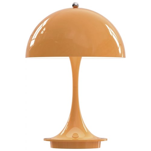 element design entree style eclectique vintage Lampe sans fil en acrylique orange 23 cm Panthella Portable V2 - Louis Poulsen