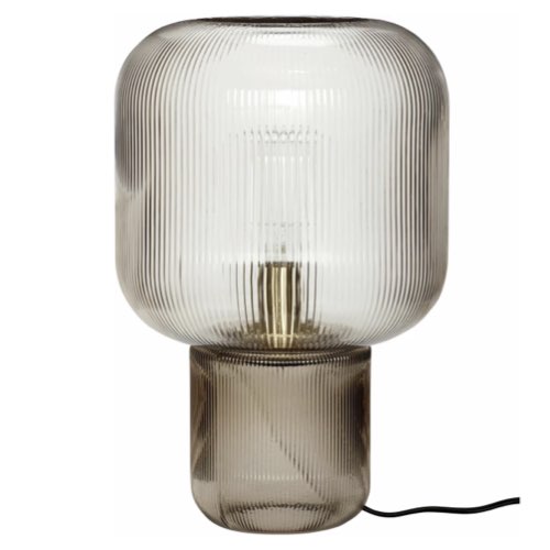 luminaire design a poser Lampe de table en verre fumé - Hübsch