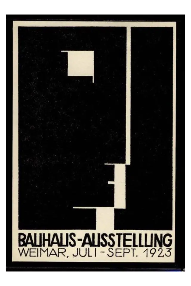 mobilier bauhaus iconique exemple affiche design noir et blanc minimaliste typographie épuré