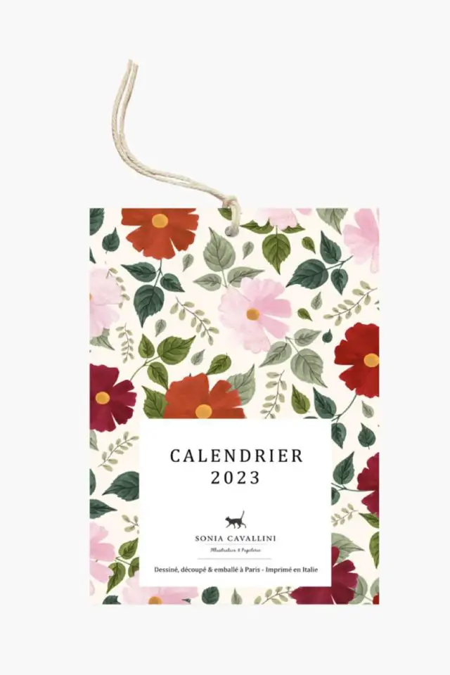 plus jolis calendrier 2023 décor floral made in France