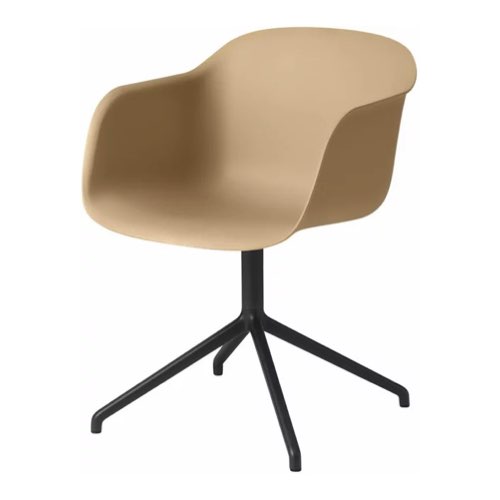 deco design couleur ocre jaune Fauteuil ocre piétement pivot Fiber - Muuto