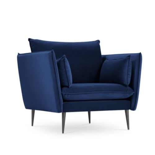 deco et meuble couleur bleu electrique Fauteuil 1 place en velours bleu roi