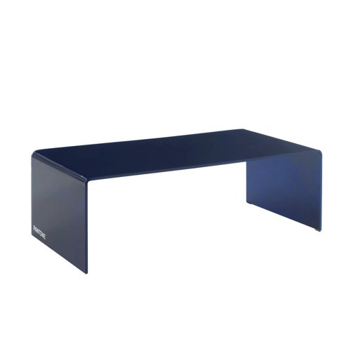 deco et meuble couleur bleu electrique Table basse verre courbé bleu électrique 120cm