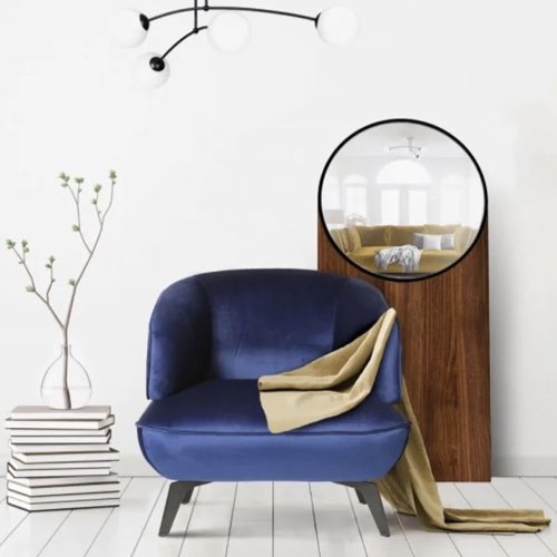 deco et meuble couleur bleu electrique Fauteuil métal et métal bleu