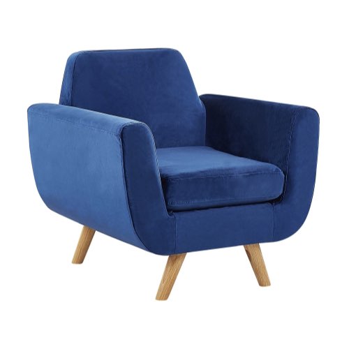 deco et meuble couleur bleu electrique Fauteuil en velours bleu marine housse amovible