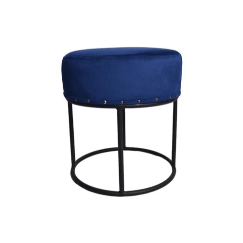 deco et meuble couleur bleu electrique Pouf velours et métal bleu