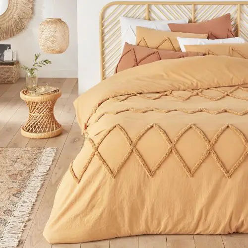 deco et meuble couleur ocre jaune Housse de couette en coton, Assa ocre