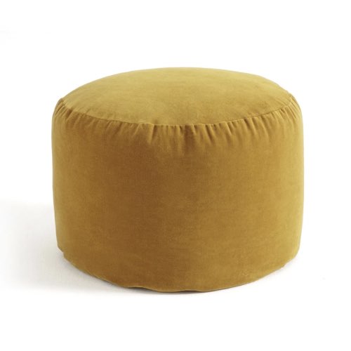 deco et meuble couleur ocre jaune Pouf velours VELVET