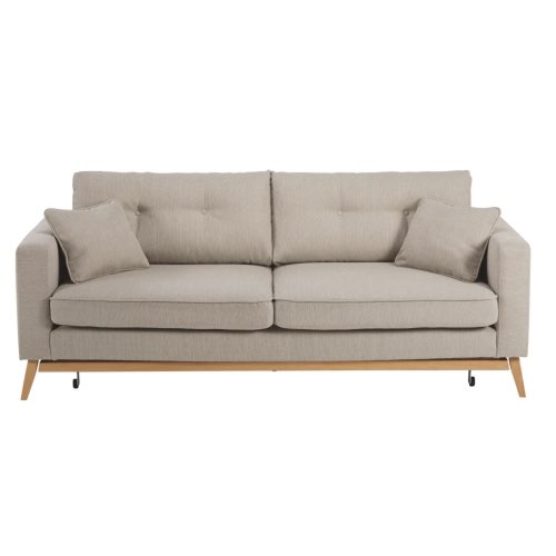 deco meuble sejour tendance Canapé-lit style scandinave 3/4 places beige