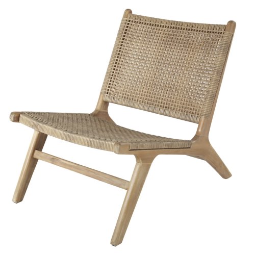 deco meuble style colonial maisons du monde Fauteuil de jardin en résine tressée et acacia massif